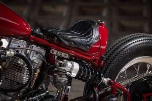 1978 Harley-Davidson FLH chopper with custom frame, by Fatech