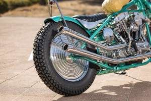 Harley-Davidson Shovelhead with lifelike peanut fuel tank by Sun Motorcycles, Heiwa MC, and Wedge