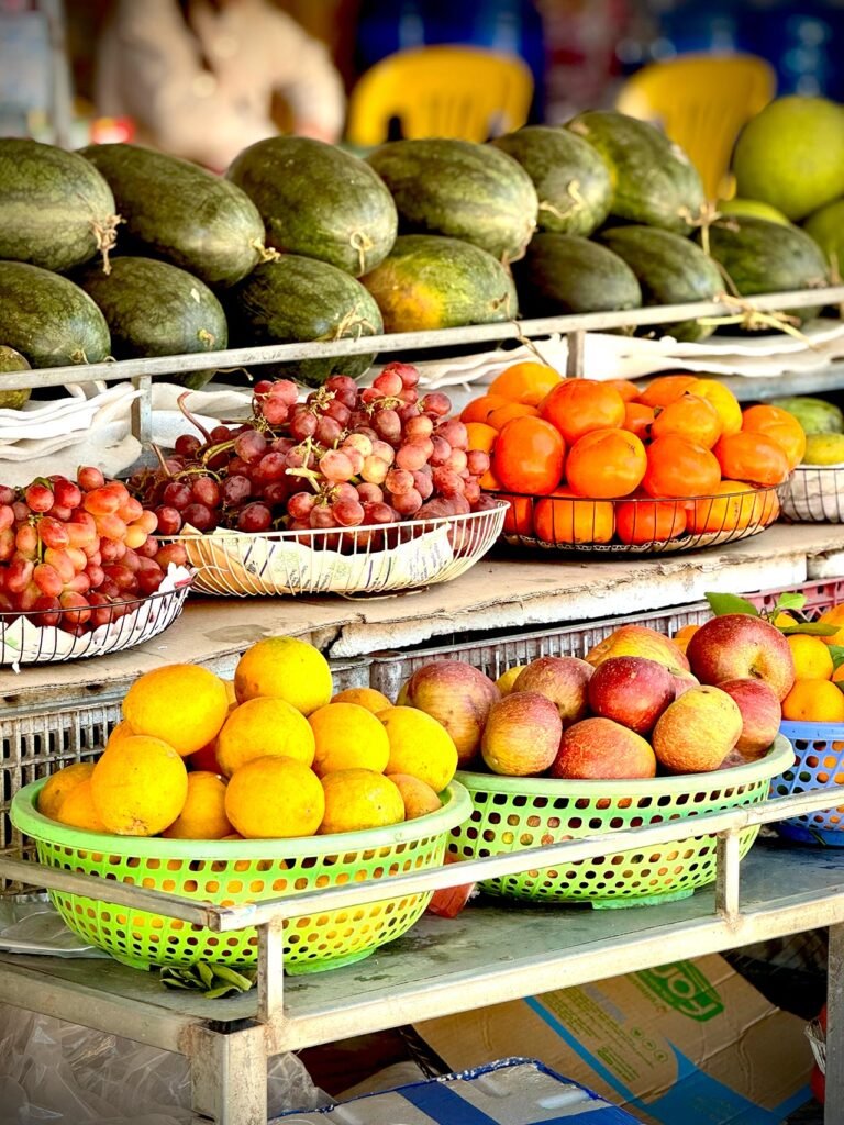 Fresh produce at street stalls.