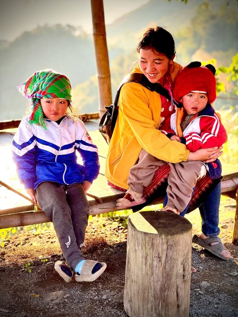 High on a mountain pass in Bac Yen, a region west of Hanoi near the Laos border, the local people known as the H’mong, seemed intrigued to see us travelling through, taking as much interest in us, as we did them. Their culture dates back around 4,000 years having originated in China. During the “American War” many on the Laos side of the border were recruited by the USA. Following the war many escaped persecution, migrating to America and Australia.
