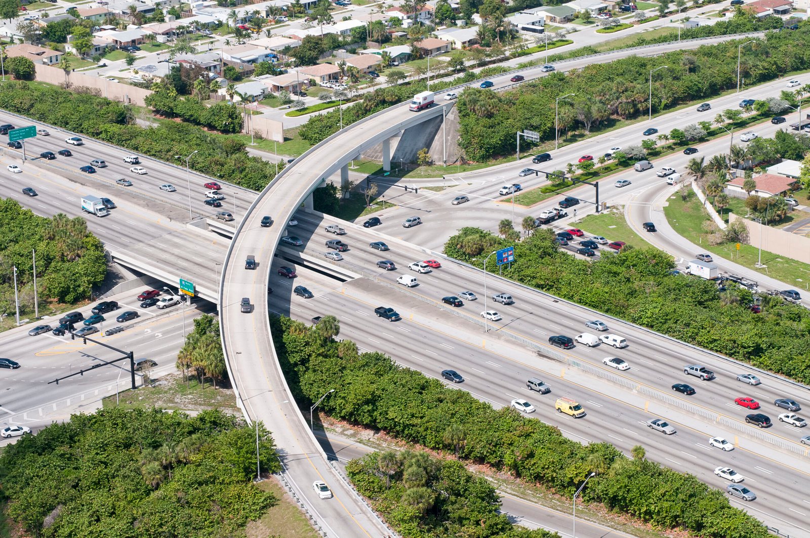 Aerial view of a highway in Florida
