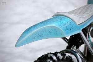Snow motorcycle: A Penton with studded ice tires