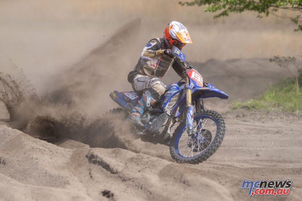 Liam Draper (AmPro Yamaha) battled through the sandy terrain to finish second overall at the fourth round of GNCC Racing this season - Image by Mack Faint