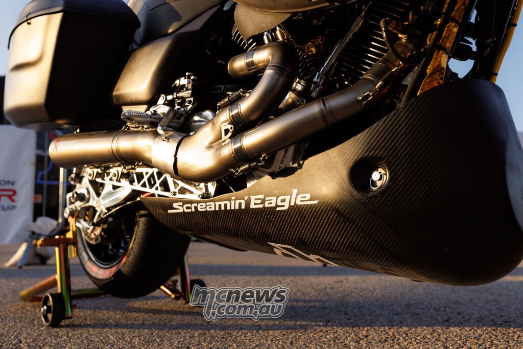 Screamin’ Eagle Milwaukee-Eight 131R V-twin engine used in the Harley Bagger World Cup race bike