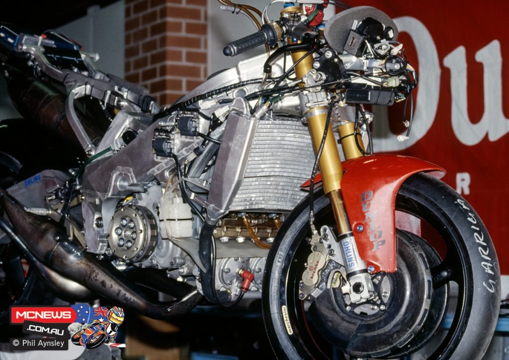 Juan Garriga’s Yamaha YZR500 at the 1992 Australian Grand Prix at Eastern Creek.