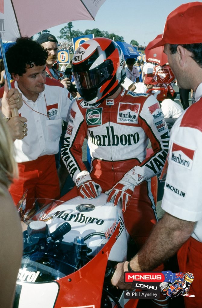Wayne Rainey on the Yamaha YZR500 at Eastern Creek in 1992.